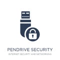 Pendrive security icon. Trendy flat vector Pendrive security icon on white background from Internet Security and Networking Royalty Free Stock Photo
