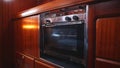 pendular oven in cabin of sail boat