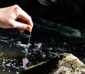 Pendulum dowser with amethyst Royalty Free Stock Photo