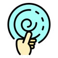 Pendulum in hand icon color outline vector Royalty Free Stock Photo