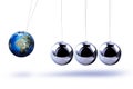 The pendulum of Newton as the Earth Royalty Free Stock Photo