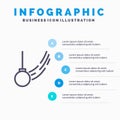 Pendulum, Swing, Tied, Ball, Motion Line icon with 5 steps presentation infographics Background Royalty Free Stock Photo