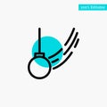 Pendulum, Swing, Tied, Ball, Motion turquoise highlight circle point Vector icon