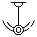 Pendulum tool icon outline vector. Metronome clock