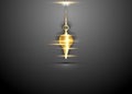 Pendulum for using asking questions. Esoteric golden pendulum magic for divination and astrology wheel, swing of the gold pendulum Royalty Free Stock Photo