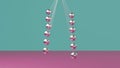 Pendulums forming waves of continuous movement. 3d animation