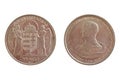 5 Pengo 1943 Miklos Horthy. Coin of Hungary. Obverse Two angels supporting the crowned shield of Hungary. Reverse