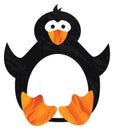 Cute Penguin icon sitting facing toward you Royalty Free Stock Photo