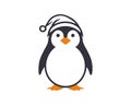 penguin wearing santa hat, cute penguin, house pet, christmas animal, holiday Royalty Free Stock Photo