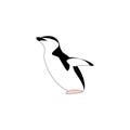 Penguin animal logo vector. Black, white and pink Royalty Free Stock Photo