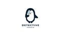 Penguin as detective  cute cartoon vector illustration design Royalty Free Stock Photo