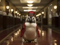 Penguin bellboy with mini bell