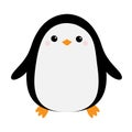 Penguin bird icon. Cute cartoon kawaii funny baby character. Arctic animal collection. Notebook cover, tshirt, greeting card print Royalty Free Stock Photo