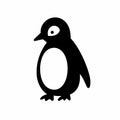 Penguin black icon on white background. Penguin silhouette Royalty Free Stock Photo