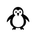 Penguin black icon on white background. Penguin silhouette Royalty Free Stock Photo