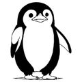 Penguin . Black and white graphics. Logo design for use in graphics.