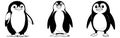 Penguin . Black and white graphics. Logo design for use in graphics.