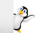 Penguin with blank sign Royalty Free Stock Photo