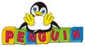 Penguin with blocks Royalty Free Stock Photo