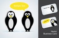 Penguin and a business card