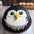 Penguin Cake Decorated With Nikon D850 Inspired Fondant - Unique Anime Influenced Design