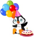 Penguin Celebrates Birthday Royalty Free Stock Photo