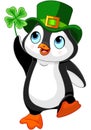 Penguin celebrates Saint Patrick Day Royalty Free Stock Photo