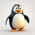 3d Rendered Cartoon Penguin On Gray Background Royalty Free Stock Photo