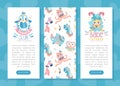 Penguin club landing page template. Baby shop, kids center, play zone website, homepage hand drawn vector illustration