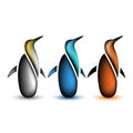 Penguin collection animal icon, set of wild bird Royalty Free Stock Photo