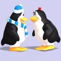 Penguin couple in love