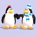 Penguin couple in love Royalty Free Stock Photo