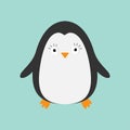 Penguin. Cute cartoon character. Arctic animal collection. Baby bird. Flat design Royalty Free Stock Photo