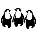 Penguin cute illustration vector cartoon white black bird happy animal Royalty Free Stock Photo