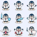 Vector Illustration of Penguin Doctor cartoon Royalty Free Stock Photo