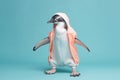 a penguin dressed in sportswear being active created with Generative AI technology