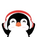 Penguin with ear muffs for children cartoon