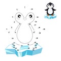 Penguin. Educational game for children. Dot by dot. Cute deer. Arctic animals, mini-games Royalty Free Stock Photo