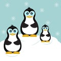 Penguin family in Ice Theme Background Royalty Free Stock Photo