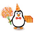 Penguin with flowers