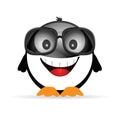 Penguin funny with sunglasses illustration