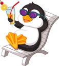 Penguin is getting sunbath Royalty Free Stock Photo