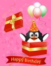 Penguin happy bitrhday card