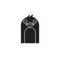 Penguin head black vector concept icon. Penguin head flat illustration, sign Royalty Free Stock Photo