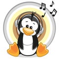 Penguin with headphones