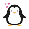 penguin with hearts