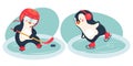 penguin hockey player and penguin skater