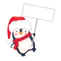 Penguin holding sign Royalty Free Stock Photo