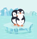 Penguin Hug in North pole Arctic Royalty Free Stock Photo
