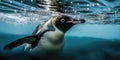 Penguin Hunts Underwater